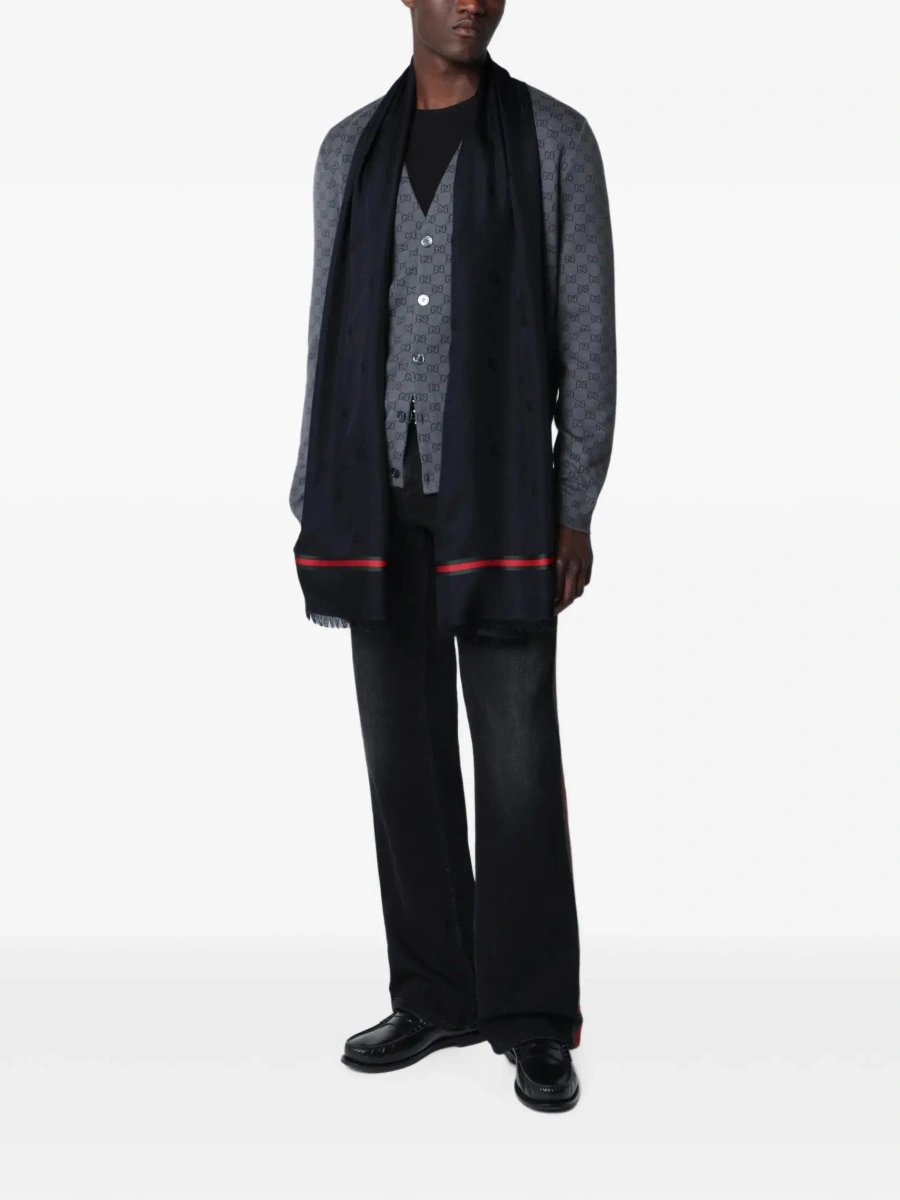 Esarfa Gucci albastra din matase - Img 6
