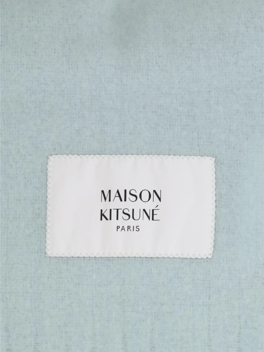 Esarfa MAISON KITSUNÉ albastra din alpaca si poliamida - Img 2