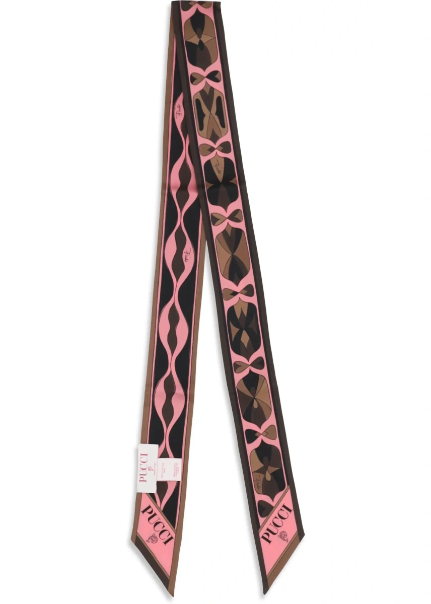 Esarfa Silk Twill Bandeau Scarf with Mixed Prints - Img 2