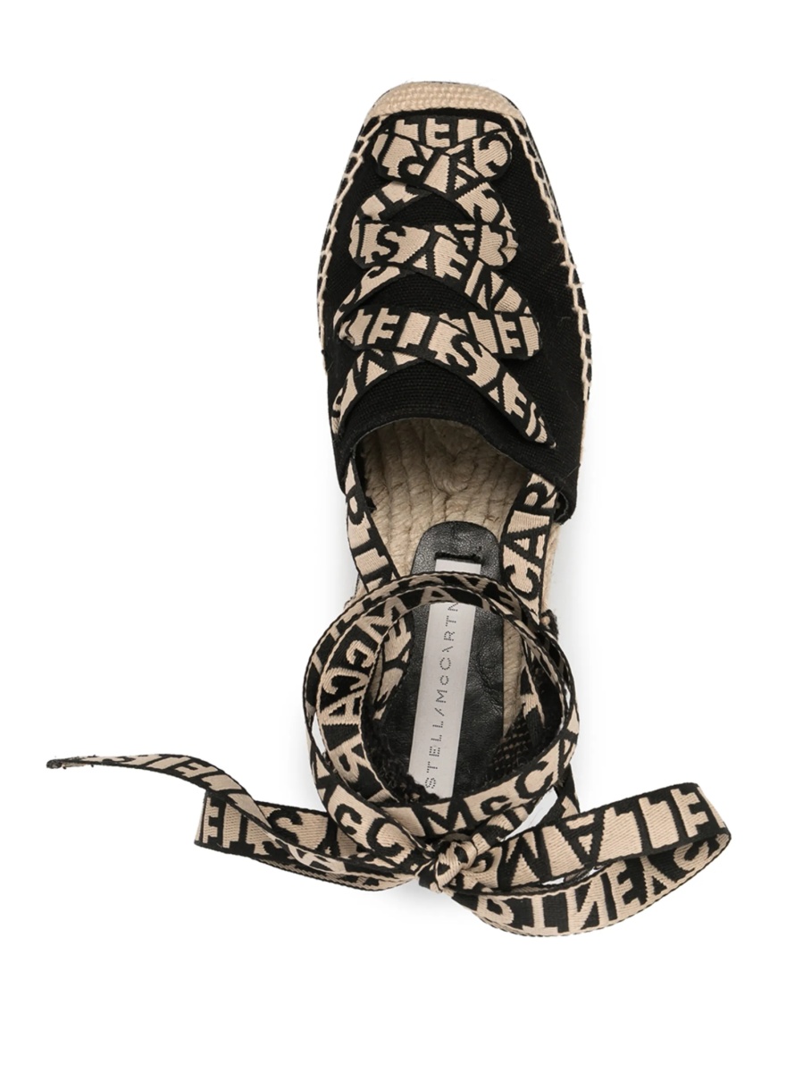 Espadrile Stella McCartney negre din bumbac organic - Img 4