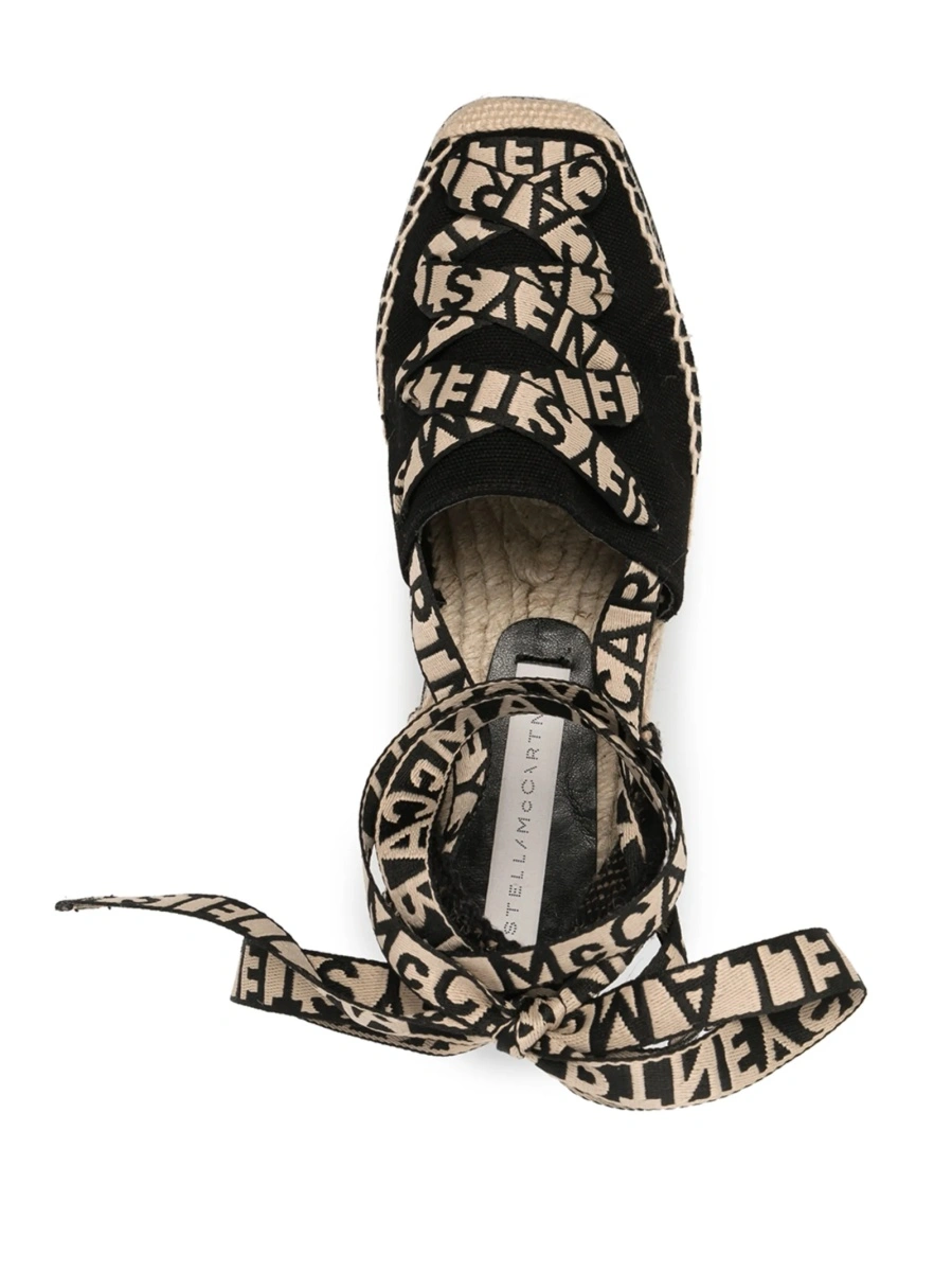 Espadrile Stella McCartney negre din bumbac organic - Img 4