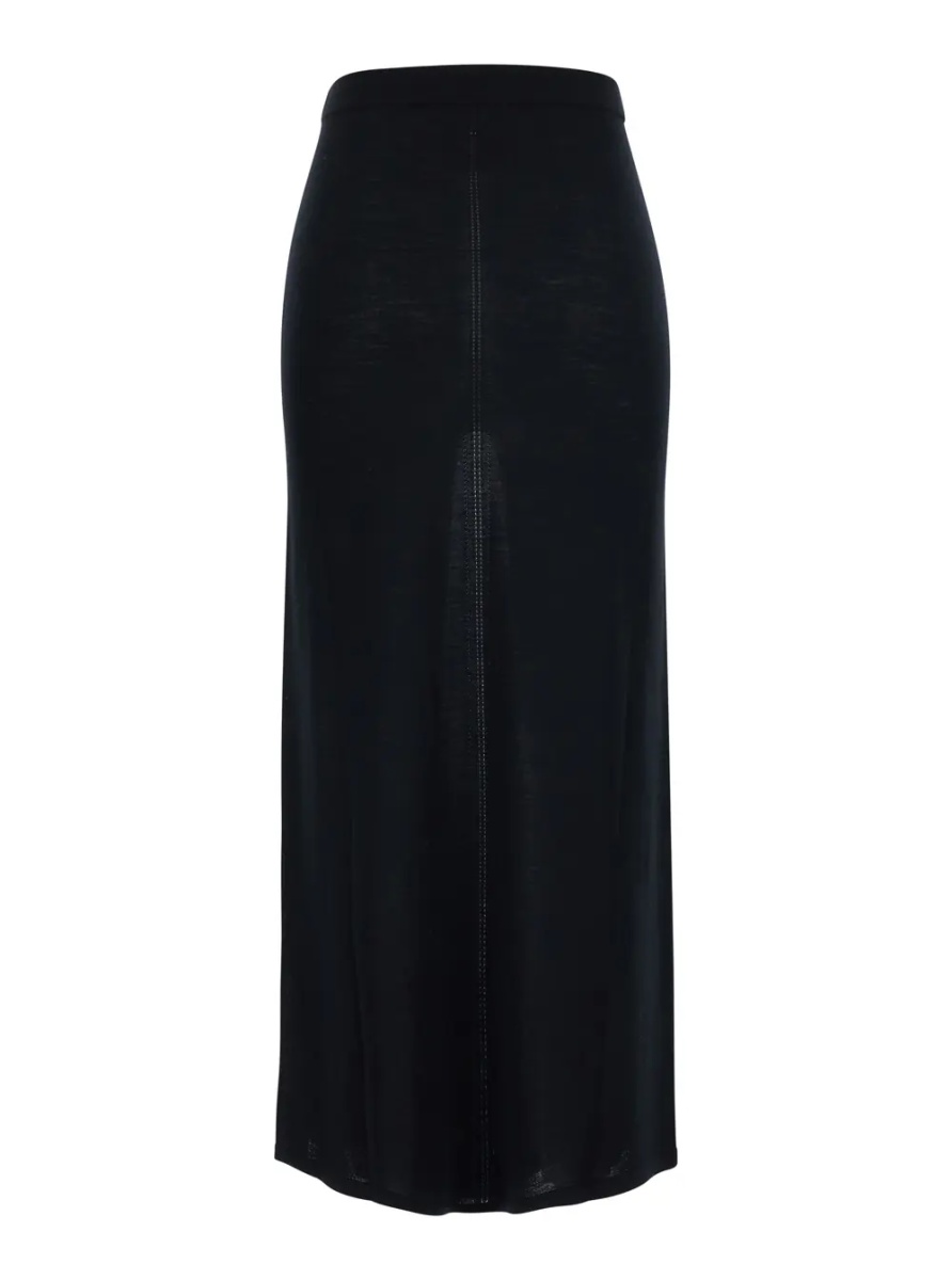 Fusta 'ANGIE' black Skirt with elasticated waist in virgin wool for women - Img 2