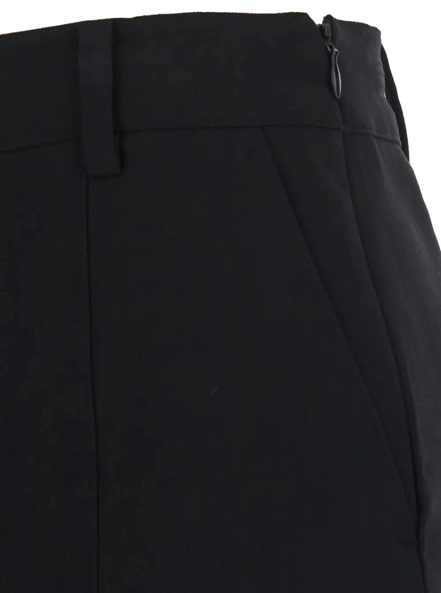 Fusta black mini skirt with side zip closure and logo lettering on the side in Tech Fabric Women - Img 2