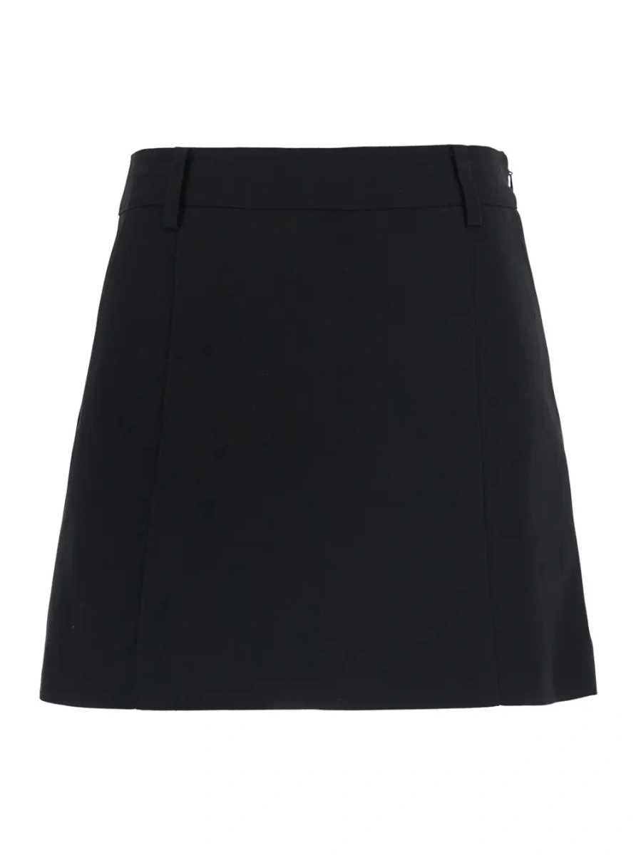 Fusta black mini skirt with side zip closure and logo lettering on the side in Tech Fabric Women - Img 4