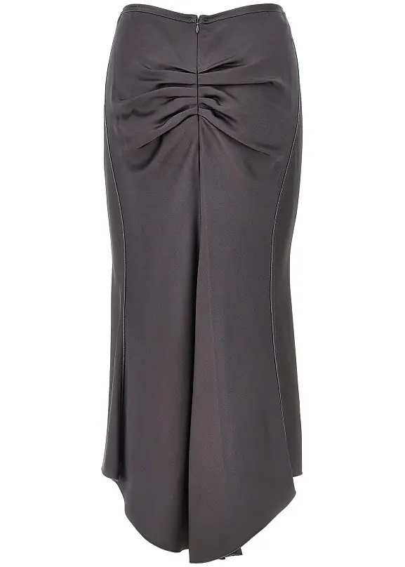 Fusta Crepe back satin midi skirt - Img 3