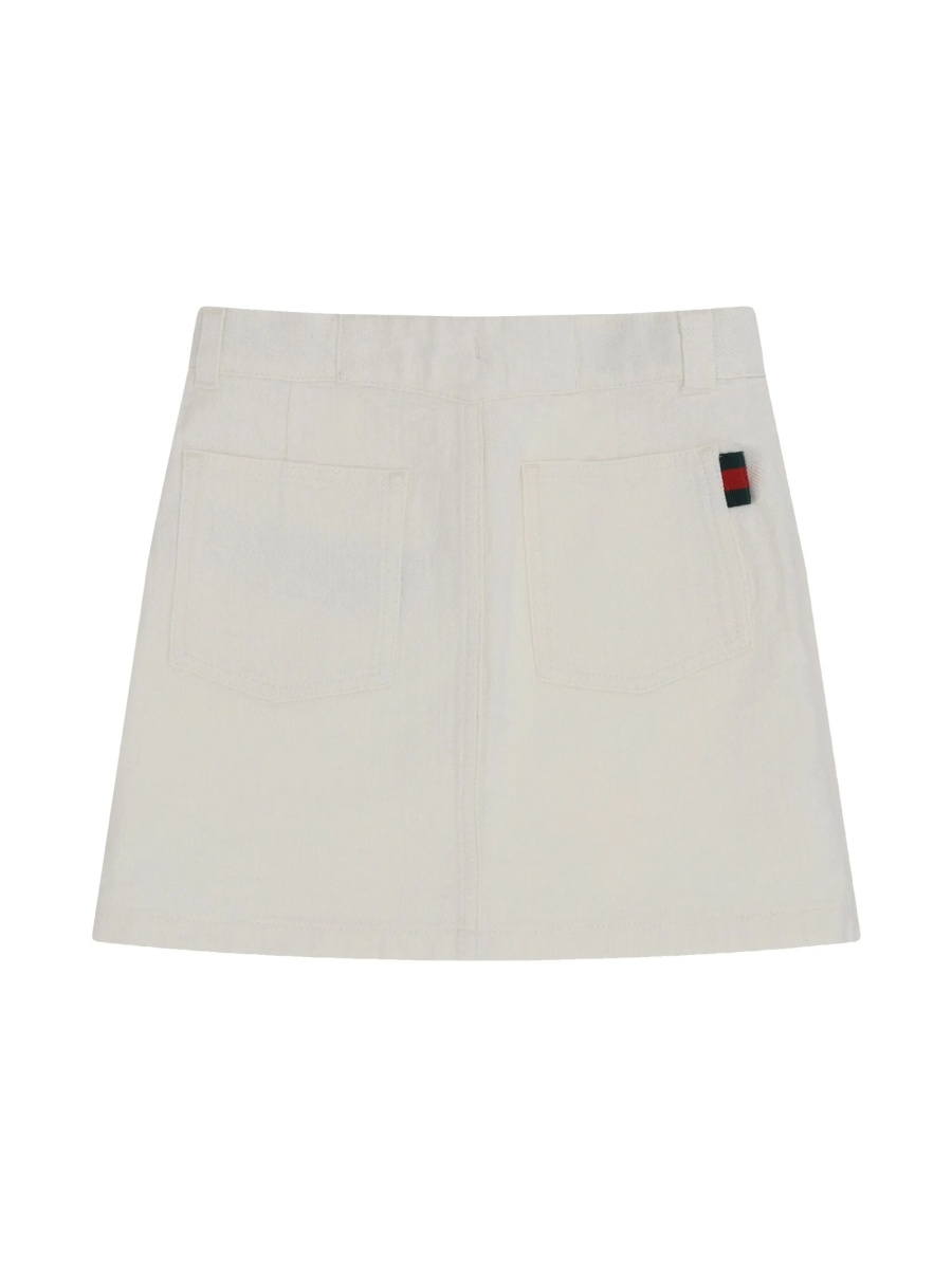 Fusta de blugi Gucci alba din bumbac - Img 2