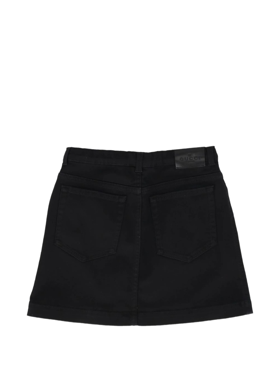 Fusta de blugi Gucci neagra din bumbac si elastan - Img 2