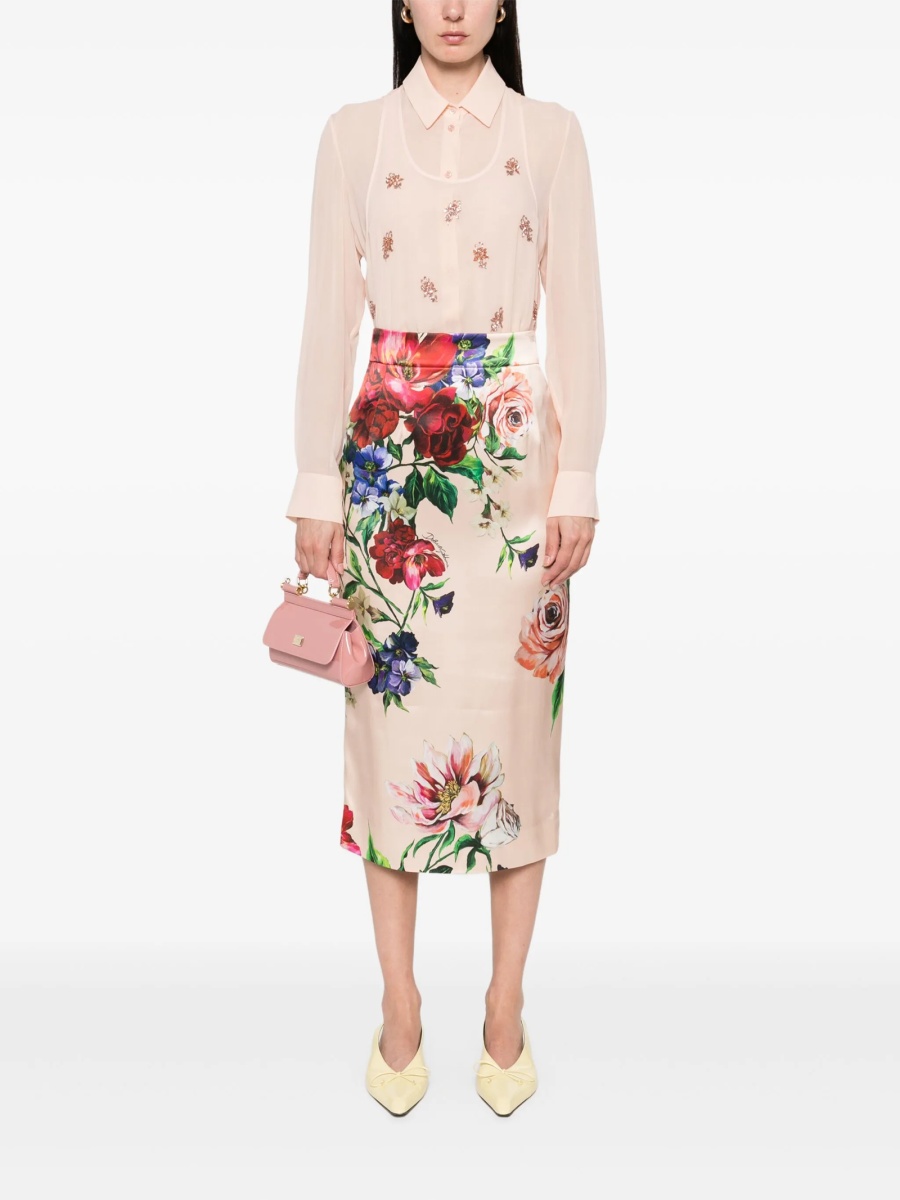 Fusta Dolce &amp; Gabbana roz din vascoza si elastan - Img 2