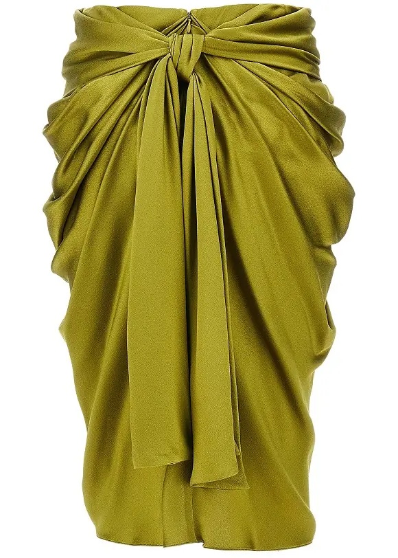 Fusta Draped silk midi skirt - Img 3