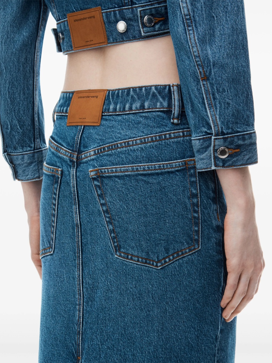 Fusta drepte Alexander Wang albastra - Img 5