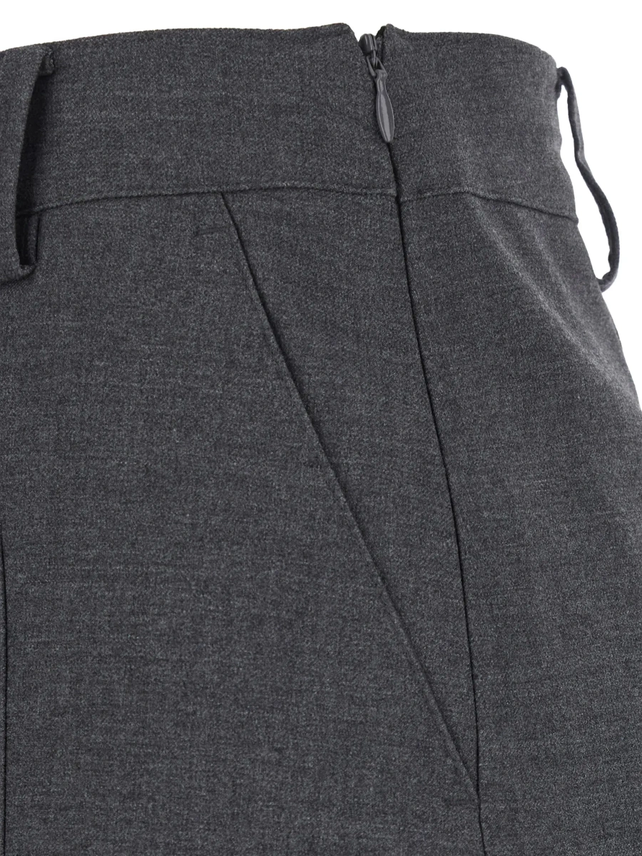 Fusta grey mini skirt with side zip closure and logo lettering on the side in Tech Fabric Women - Img 7