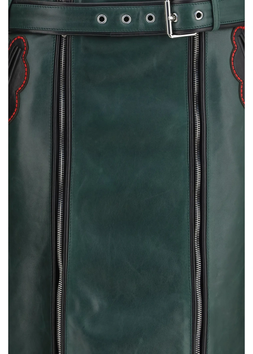 Fusta Leather Skirt with belt and pockets - Img 3