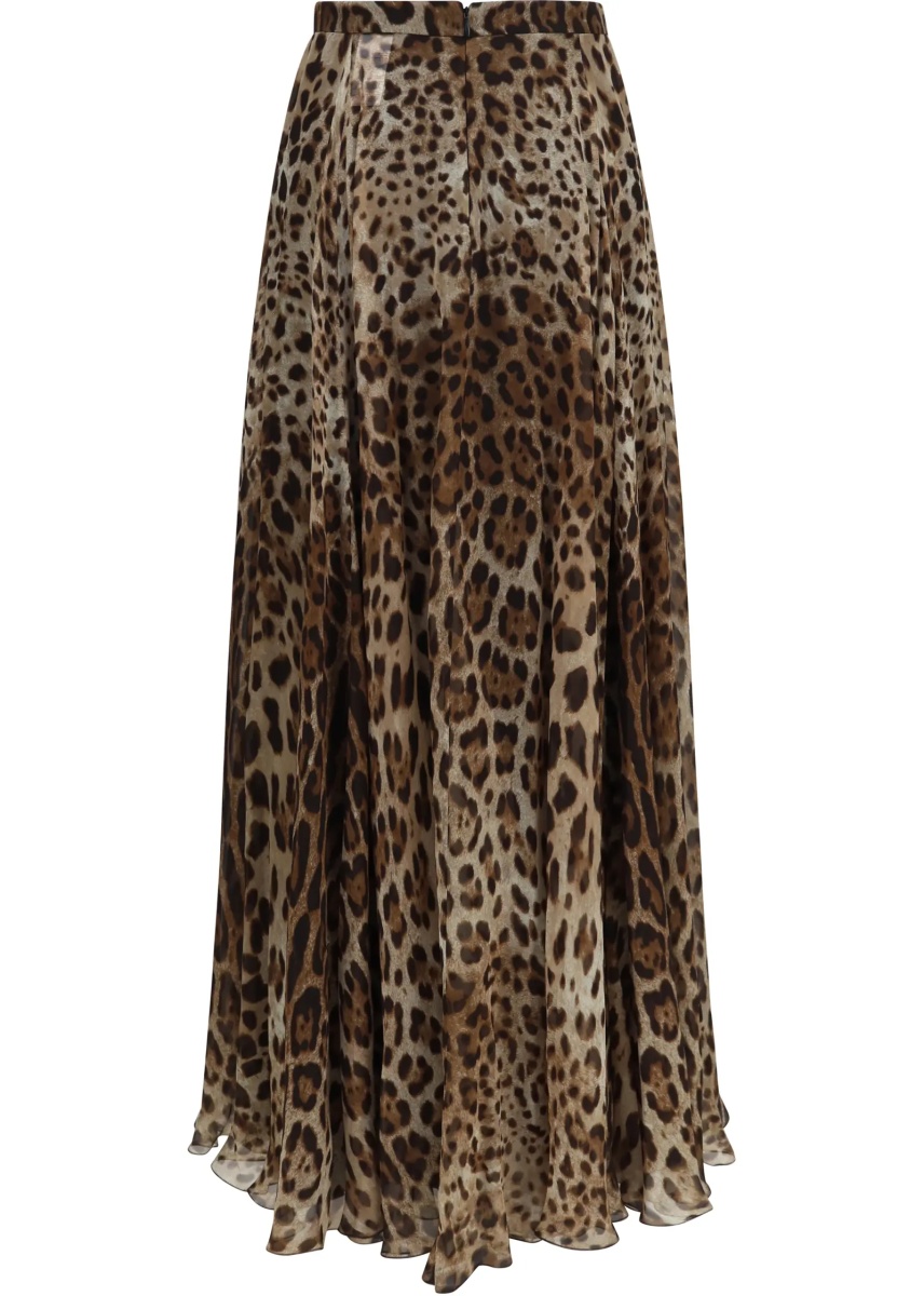 Fusta Leopard-print chiffon Skirt - Img 2