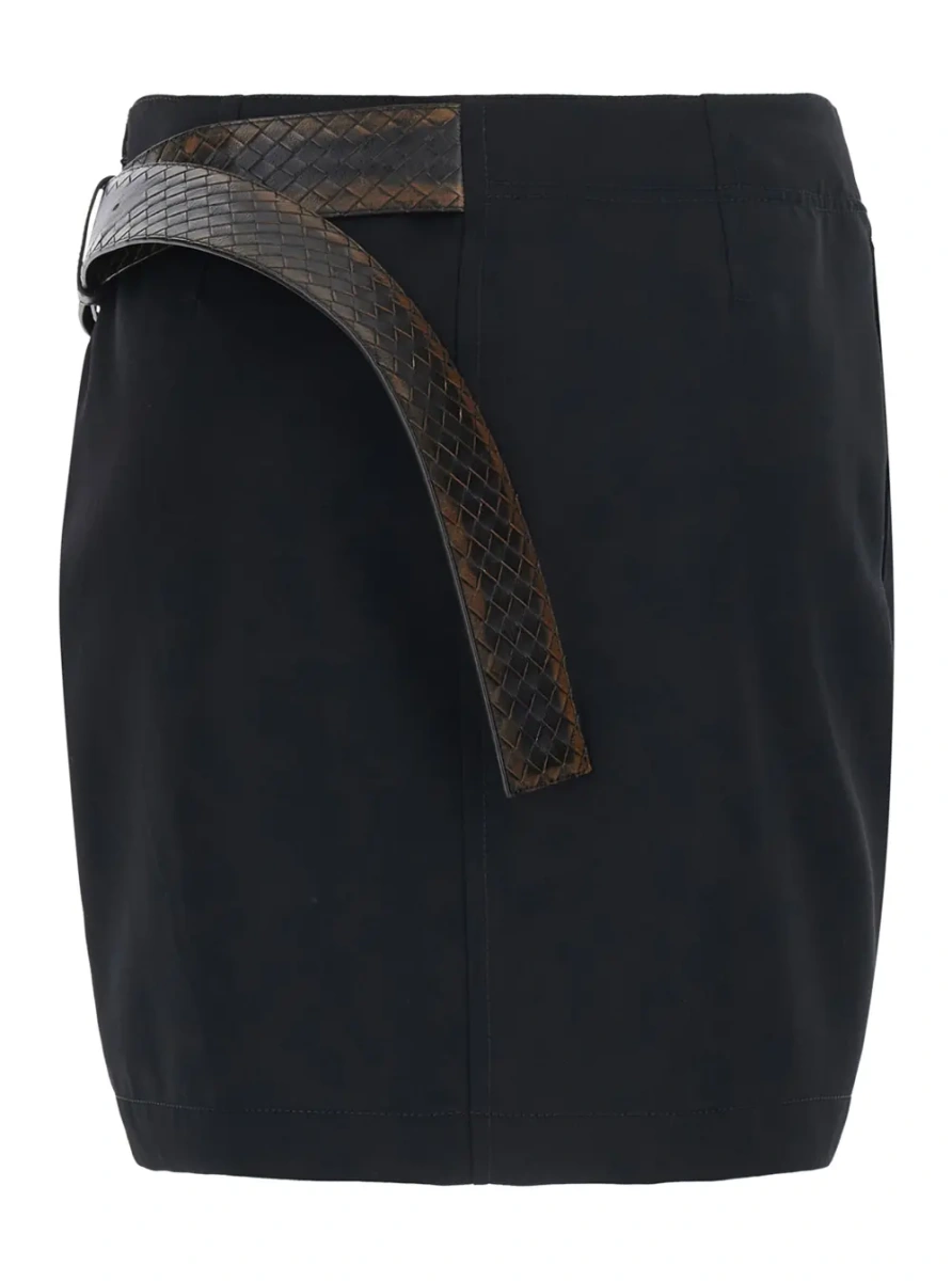 Fusta LIGHT WOOL GRAIN DE POUDRE MINI SKIRT INTRECCIO VELT - Img 2