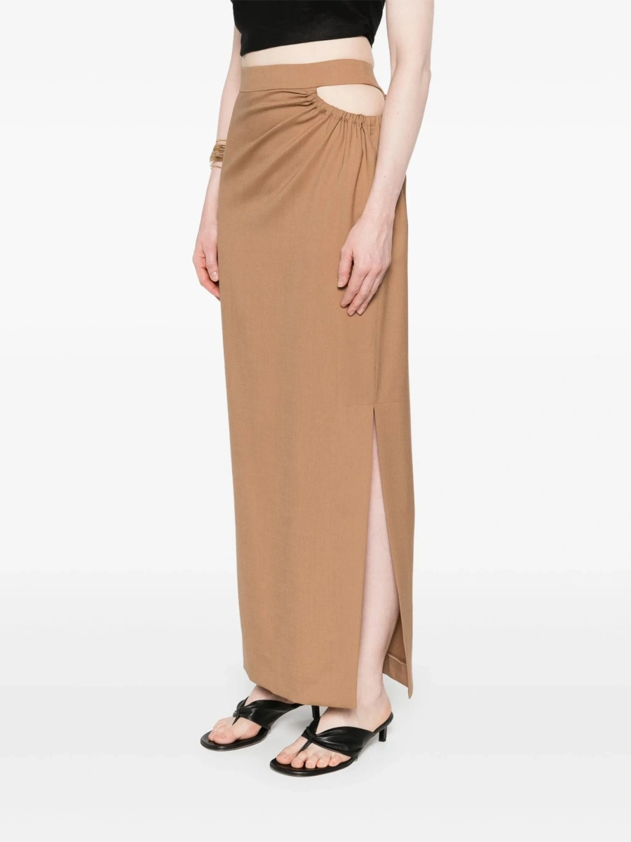 Fusta Max Mara maro din lana si mohair - Img 3