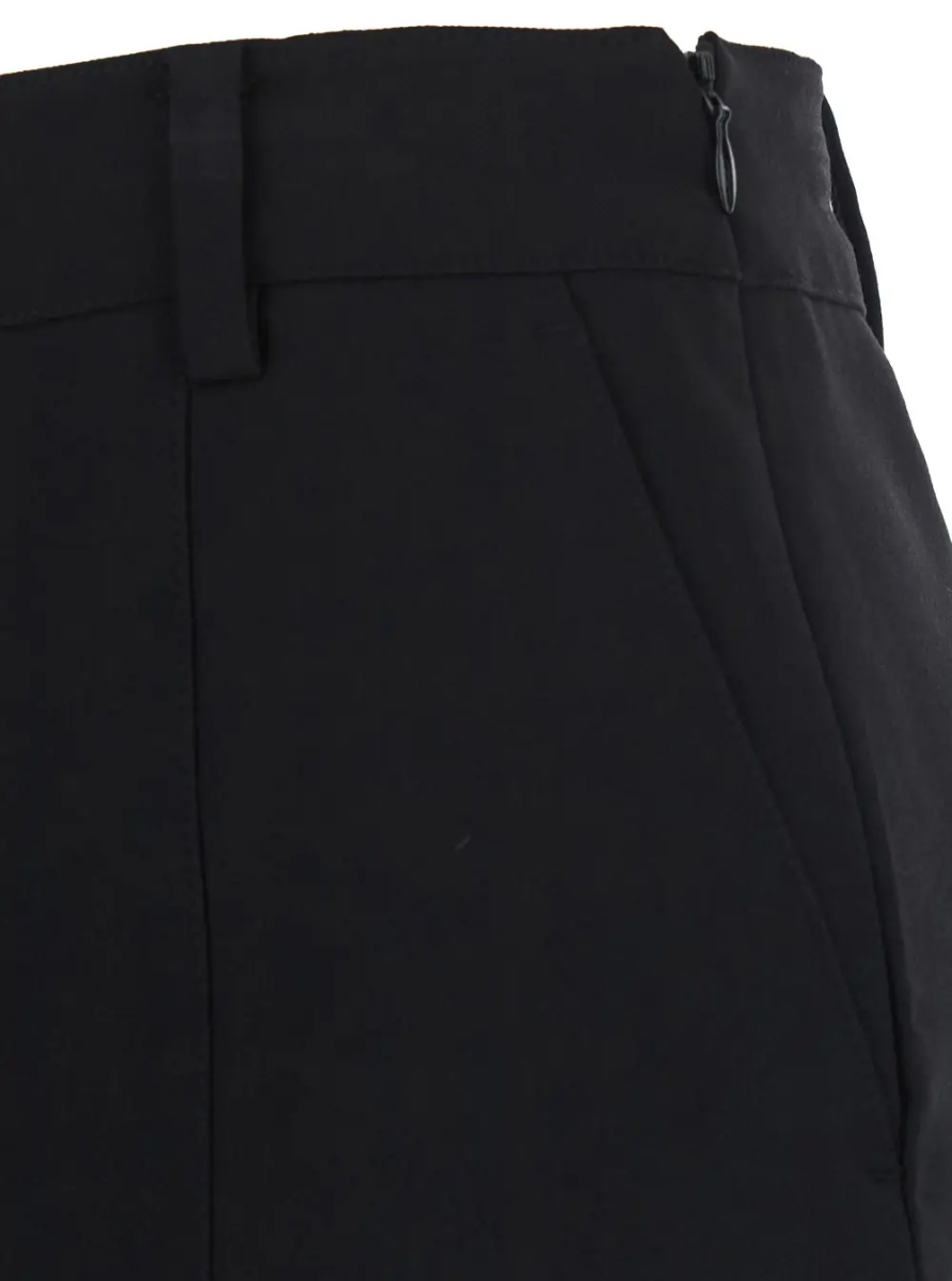 Fusta MINI SKIRT with elegant details and mixed fabric in Black for women - Img 2