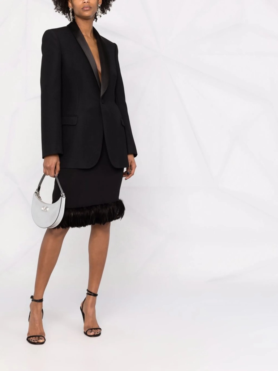 Fusta Saint Laurent neagra din piele - Img 2
