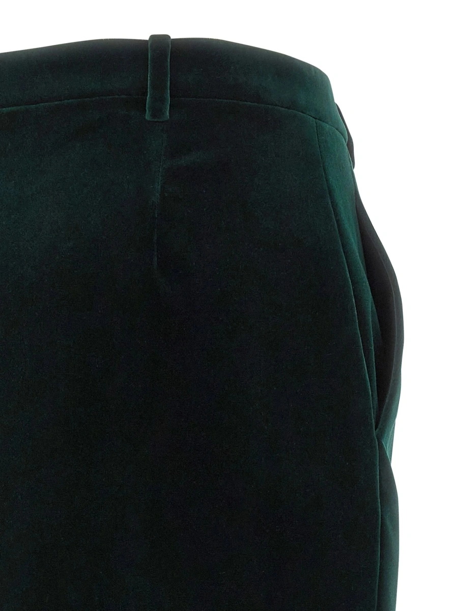 Fusta Saint Laurent verde din bumbac - Img 4