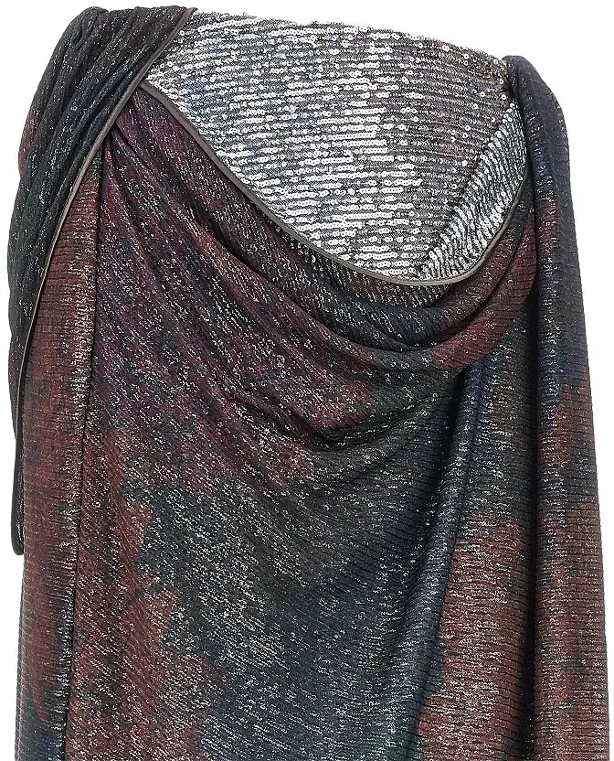 Fusta Sequinned draped midi skirt - Img 2
