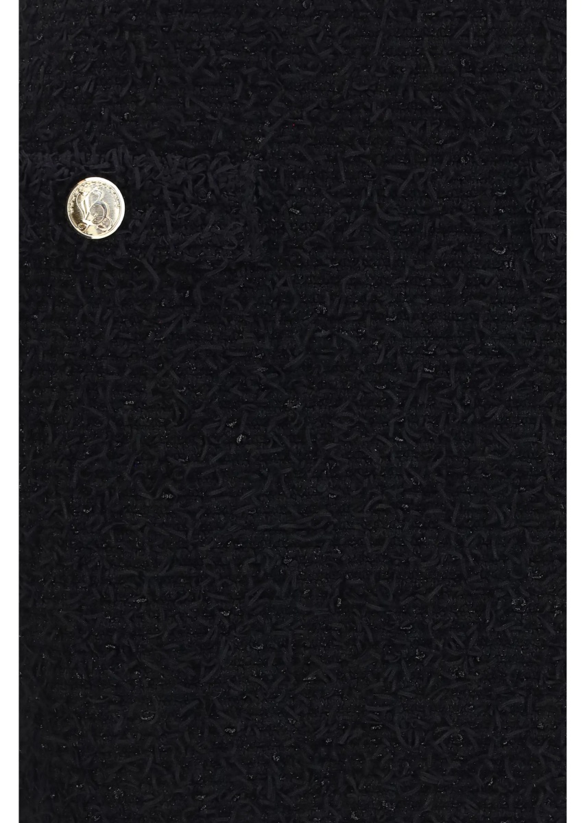 Fusta Tweed Mini Skirt with logo buttons - Img 3