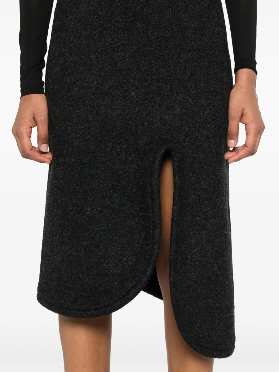 Fusta Victoria Beckham gri din lana - Img 5