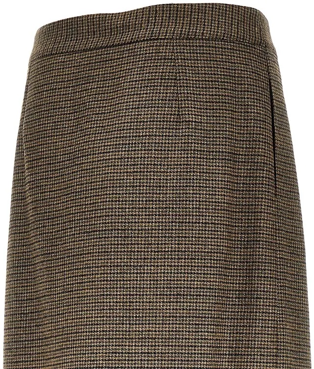 Fusta Wool long skirt with houndstooth motif - Img 4
