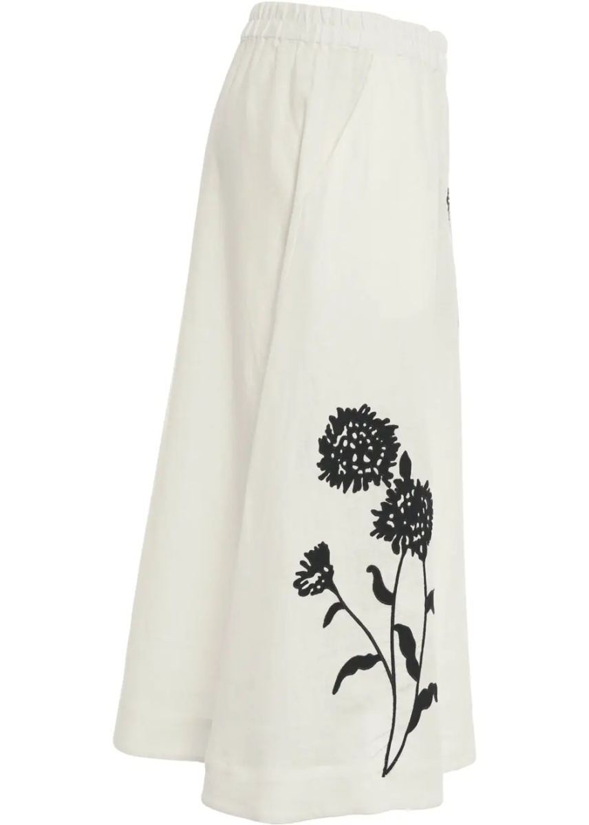 Fuste Linen midi skirt with floral embroidery - Img 3