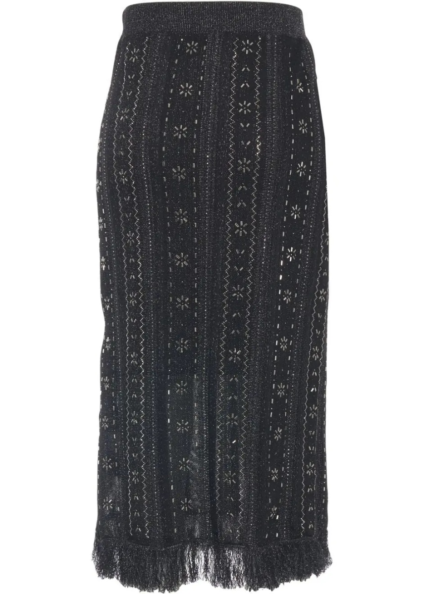 Fuste Midi skirt with rhinestone application - Img 4
