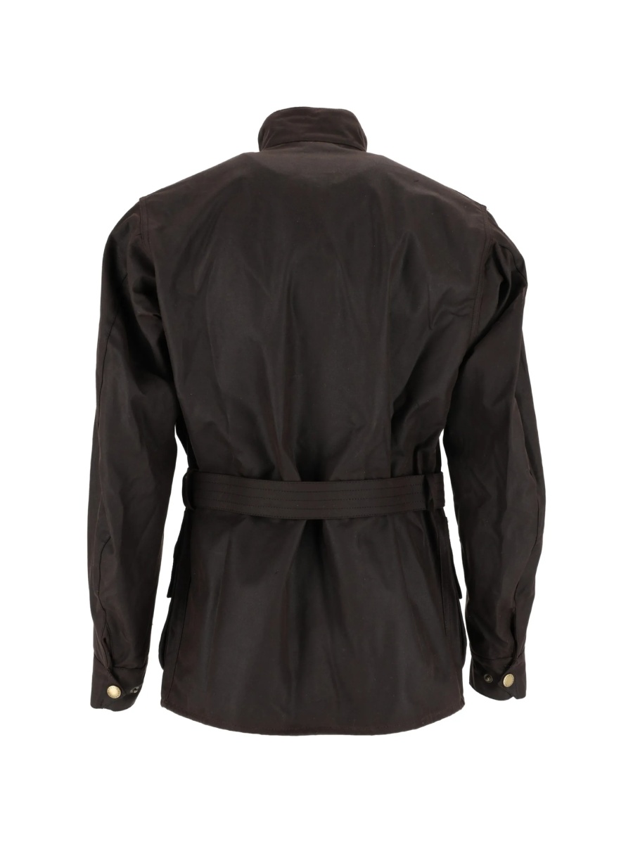 Geaca biker Barbour maro din bumbac - Img 2