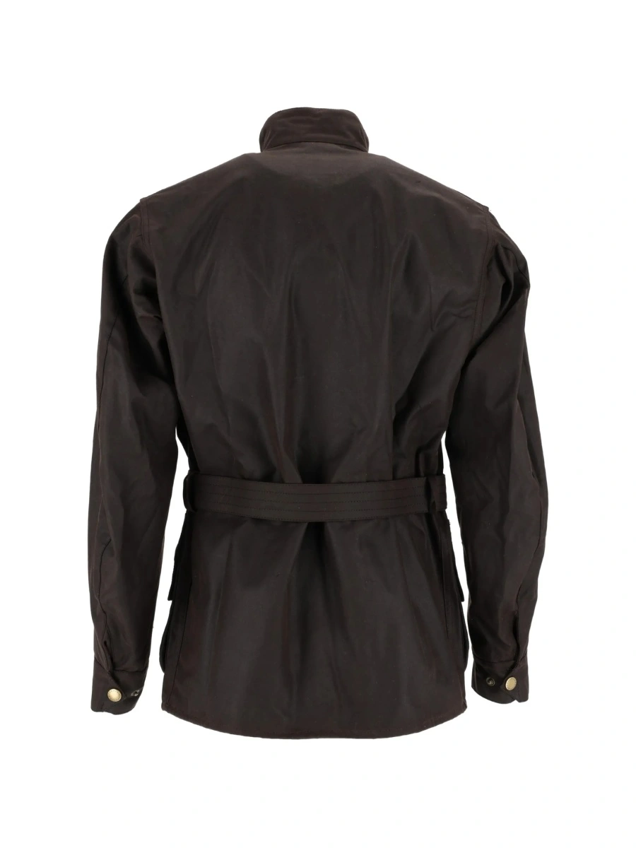 Geaca biker Barbour maro din bumbac - Img 2