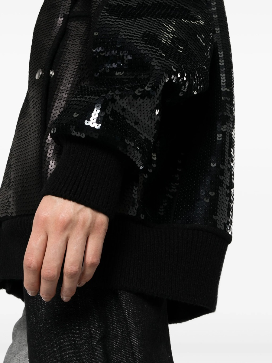 Geaca bomber Rick Owens neagra din lana si polyester - Img 5