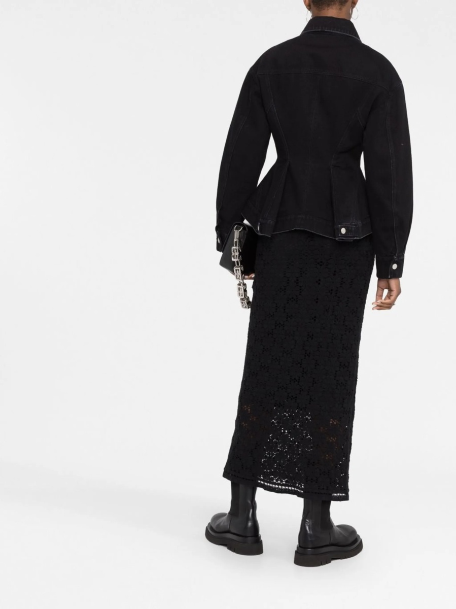 Geaca de blugi Alexander McQueen neagra din bumbac - Img 4