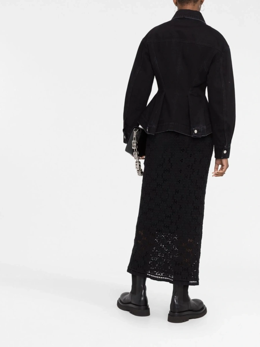 Geaca de blugi Alexander McQueen neagra din bumbac - Img 4
