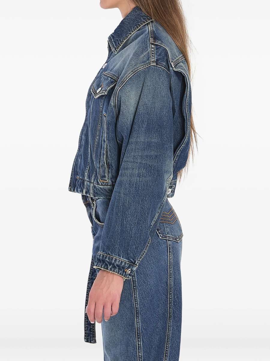 Geaca de blugi Jean Paul Gaultier albastra din bumbac - Img 4