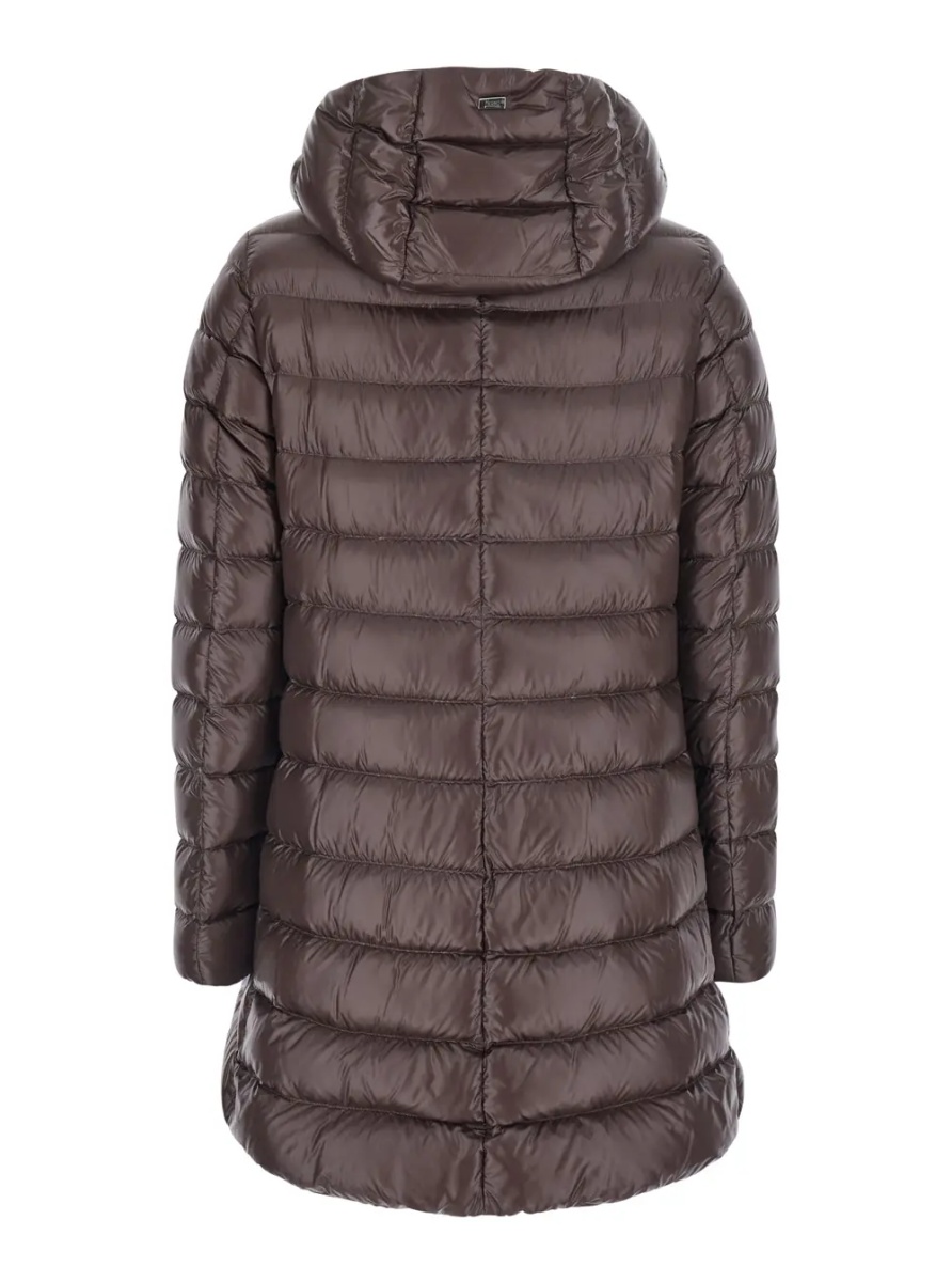 Geaca de Iarna brown Down jacket with fixed hood and zip pockets in Tech Fabric woman - Img 2
