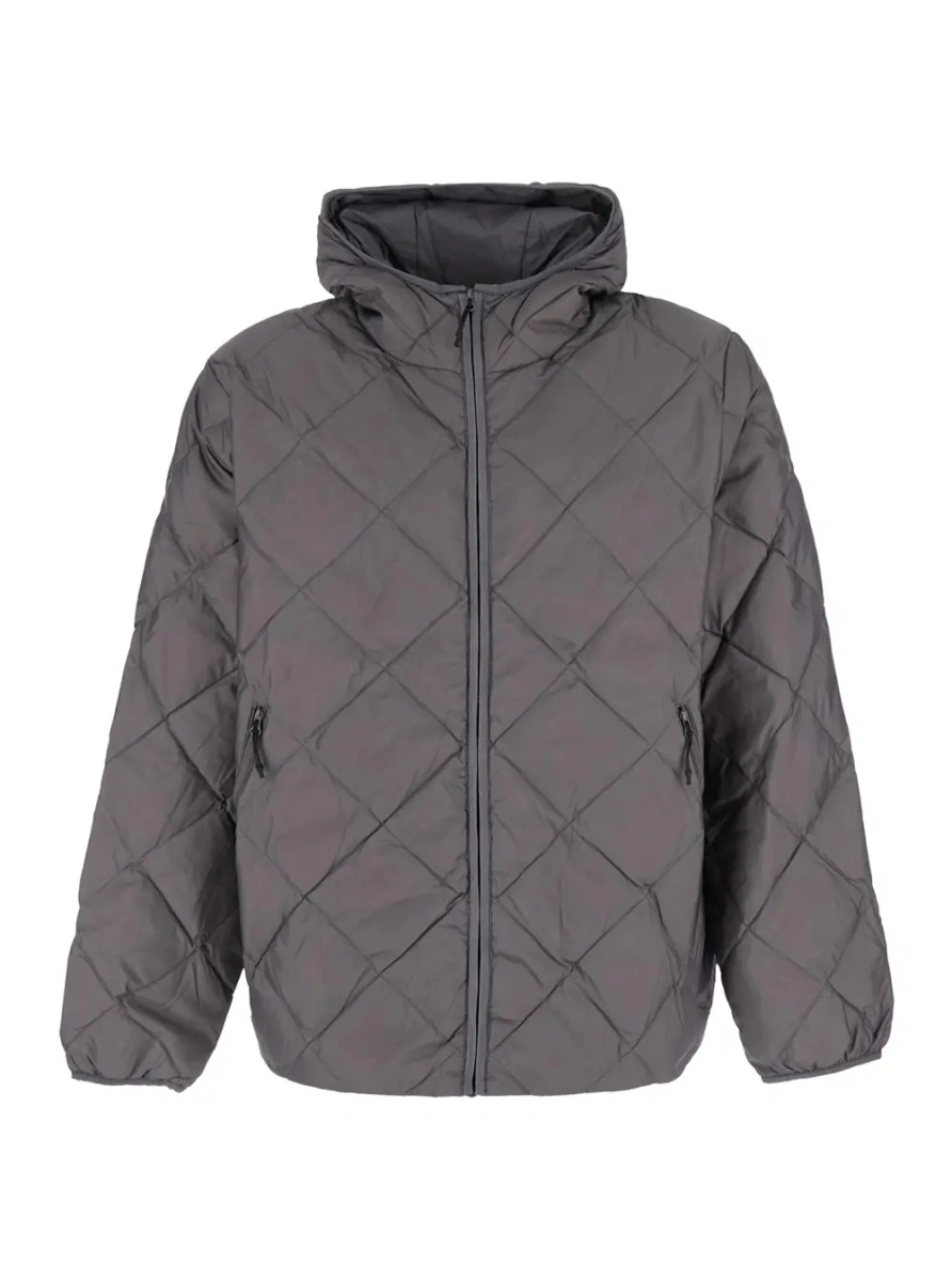 Geaca de Iarna Grey Down jacket with hood and two zip pockets on the front in Tech Fabric for men - Img 3
