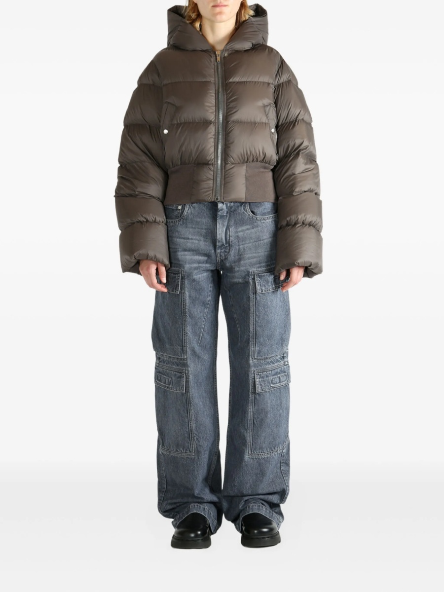 Geaca de iarna Rick Owens gri din lana si nylon - Img 2