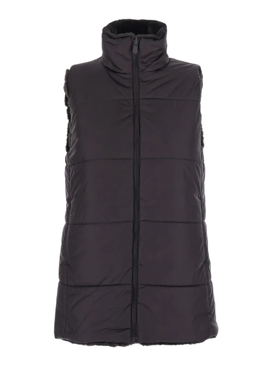 Geaca de Iarna Vest NIVES FURY reversible with high collar and pockets Brown Unisex - Img 4