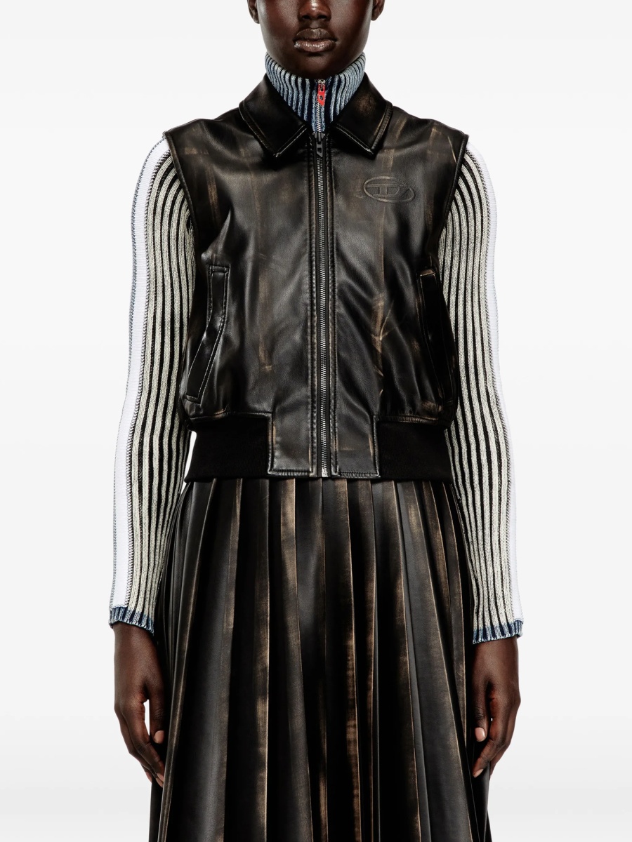 Geaca de piele Diesel neagra - Img 3