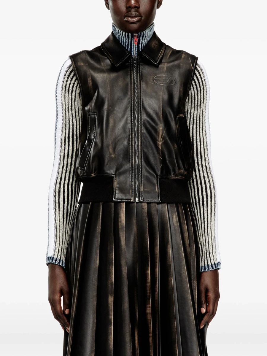 Geaca de piele Diesel neagra - Img 3