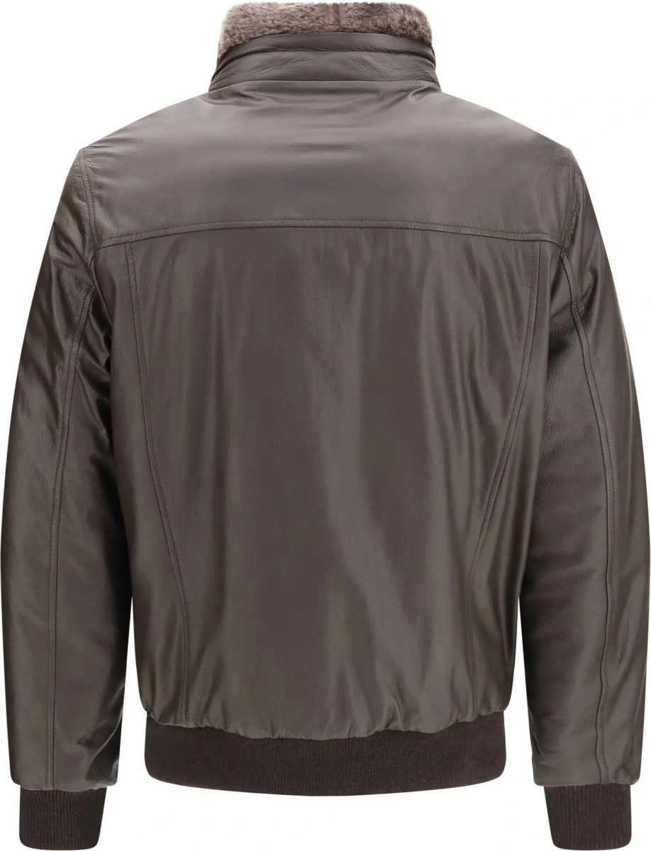 Geaca de piele Moorer maro din piele si shearling - Img 2