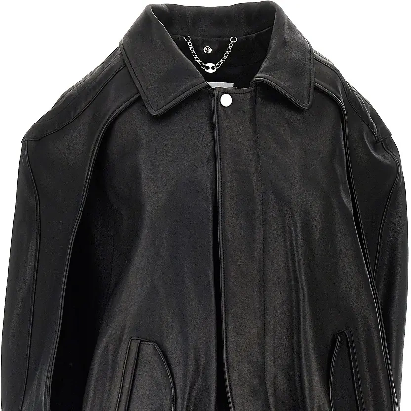 Geaca de Piele Nappa leather bomber cape - Img 2