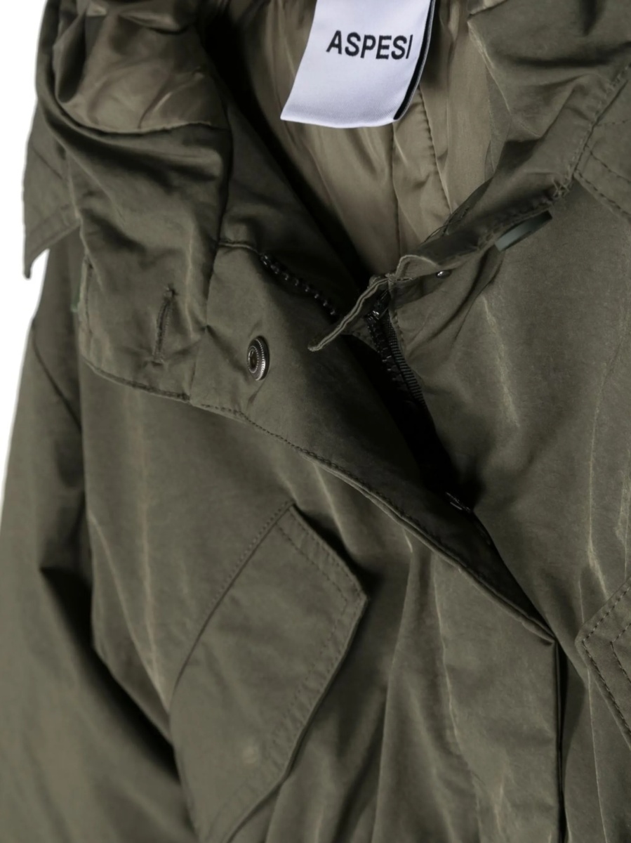 Geaca de ploaie Aspesi verde din poliamida si polyester - Img 3