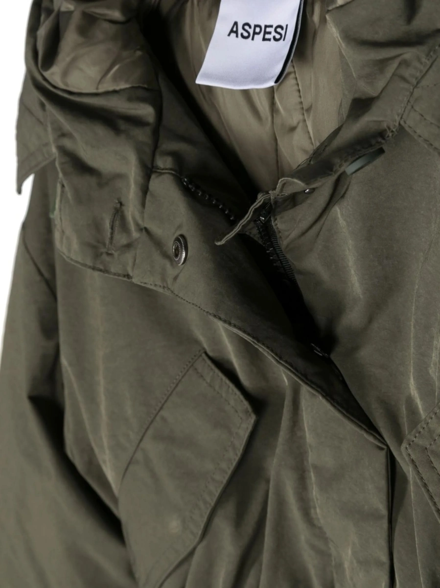 Geaca de ploaie Aspesi verde din poliamida si polyester - Img 3