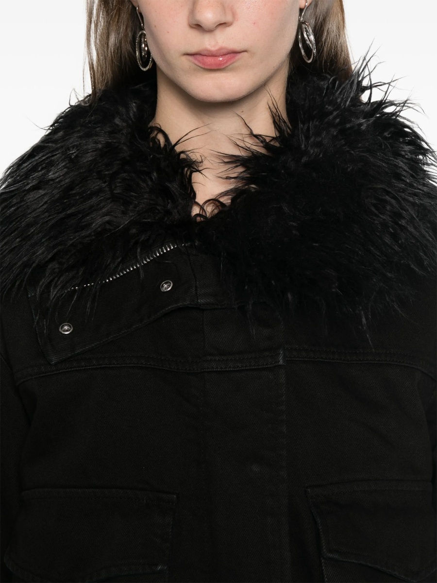 Geaca Oversize Dondup neagra din bumbac - Img 5