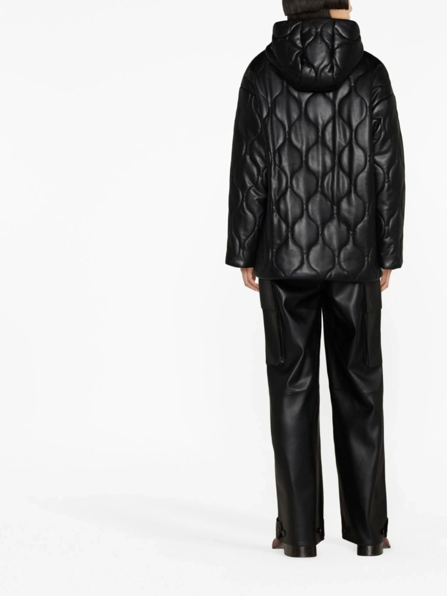 Geaca Oversize STAND STUDIO neagra din poliuretan si vascoza - Img 4