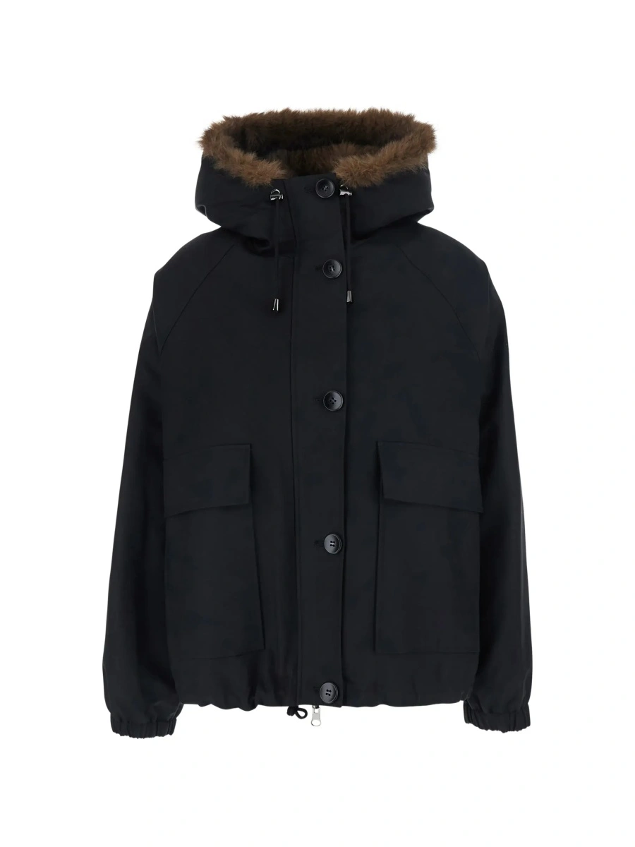 Geaca parka VALENTINI 1972 neagra din bumbac - Img 8
