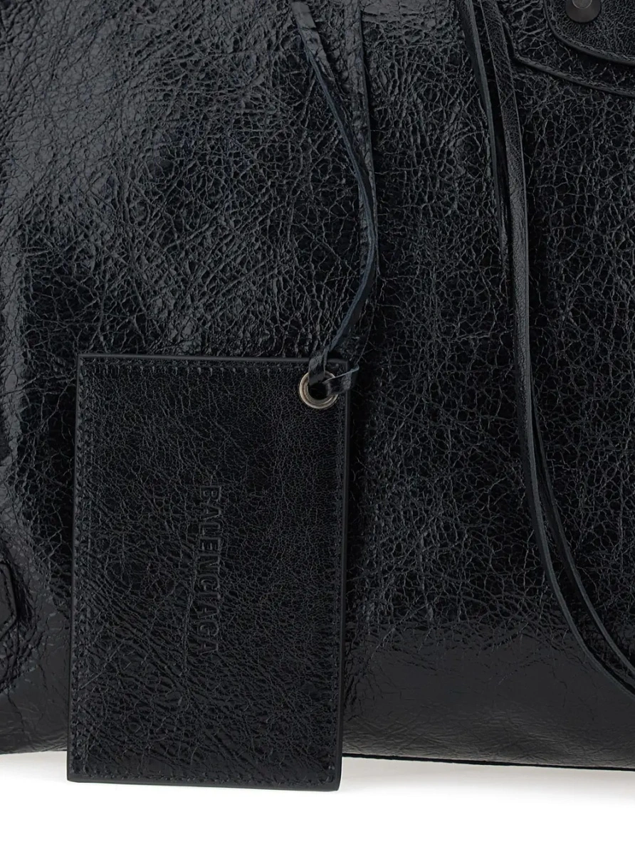 Geanta de mana Balenciaga neagra din piele 'Le City Travel' - Img 3