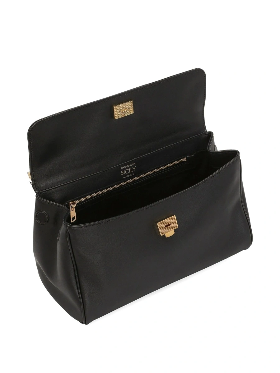 Geanta de mana Dolce &amp; Gabbana neagra din pvc si piele - Img 4