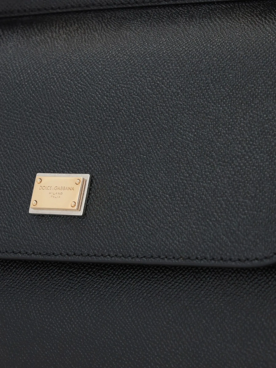Geanta de mana Dolce &amp; Gabbana Sicily neagra din piele - Img 4